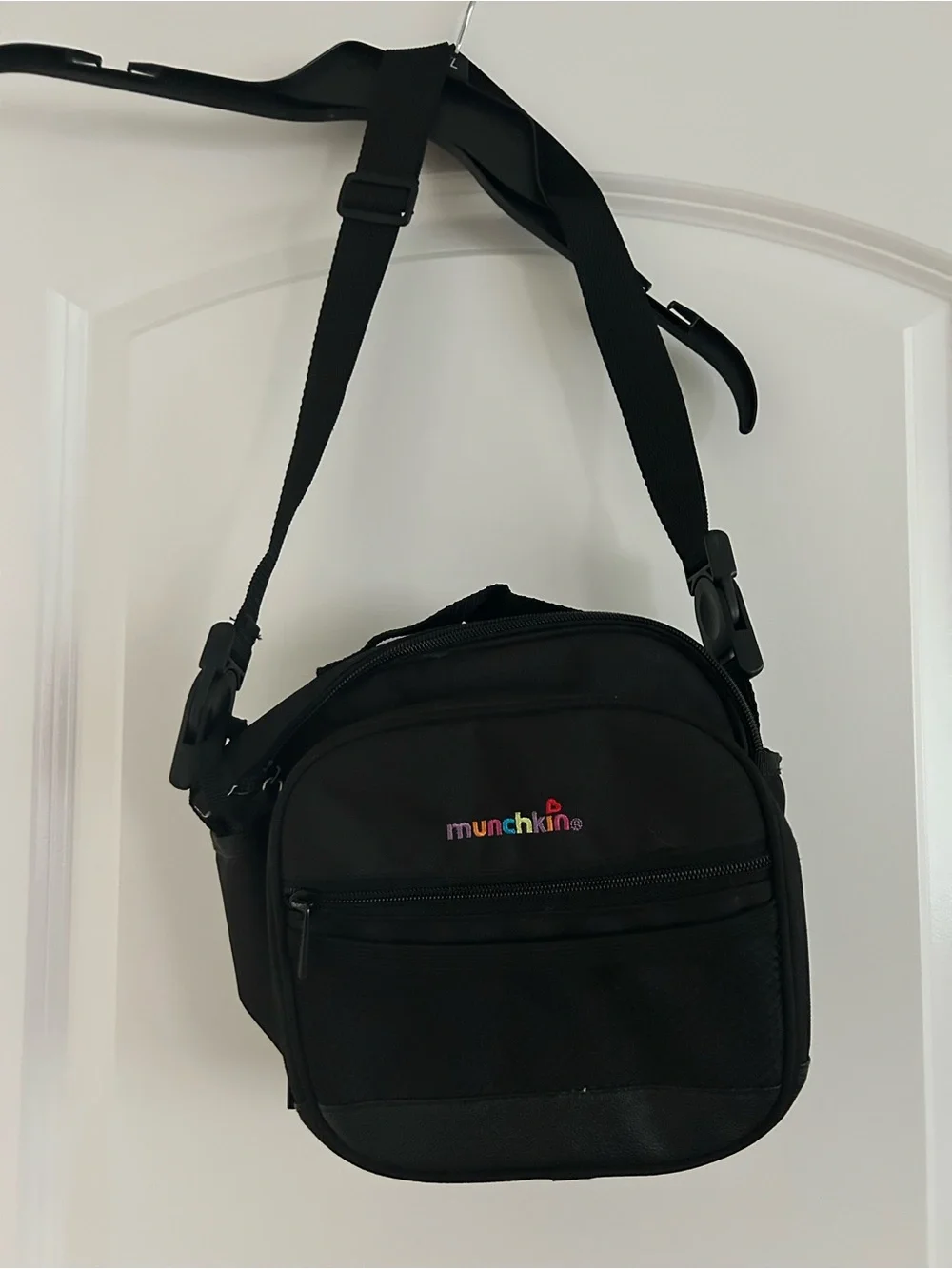 Munchkin Black Messenger Crossbody Cooler Bag with Rainbow Logo
